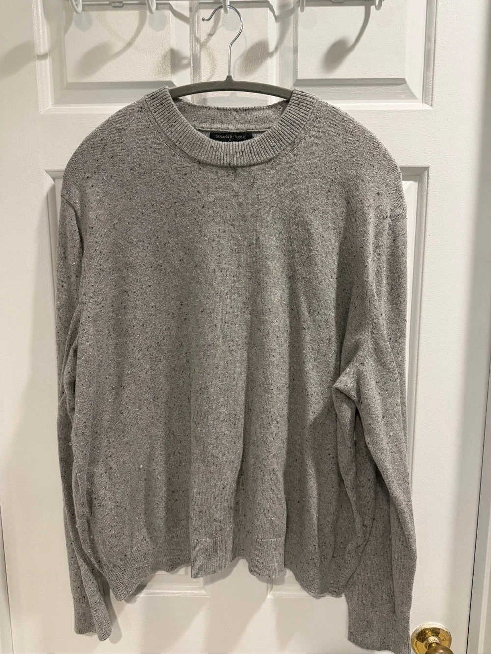 Banana Republic Men's Heather Speckled Gray Crewneck Sweater Sz XXL